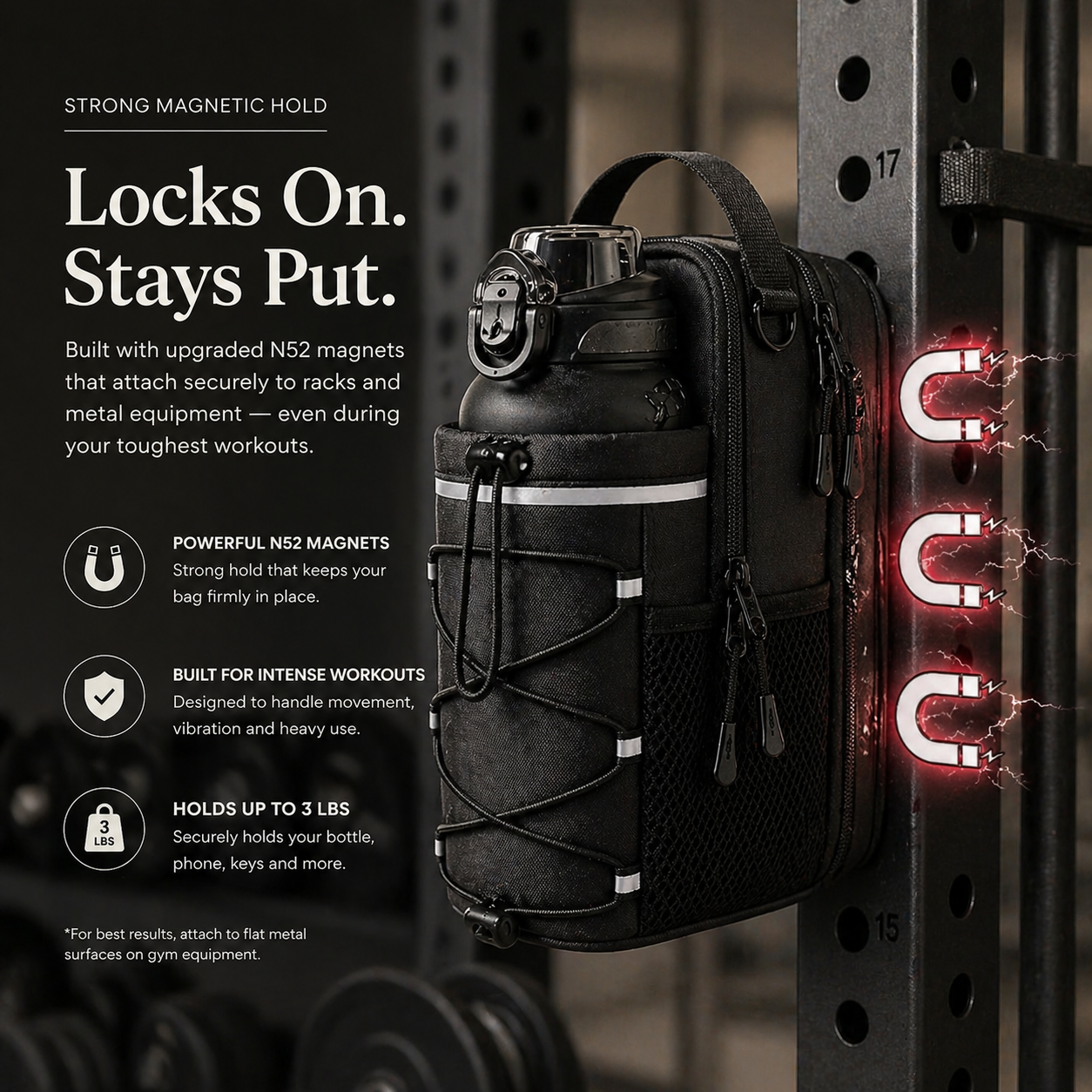 Avelo Magnetic Gym Bag — Keep Your Gear Off Dirty Gym Floors
